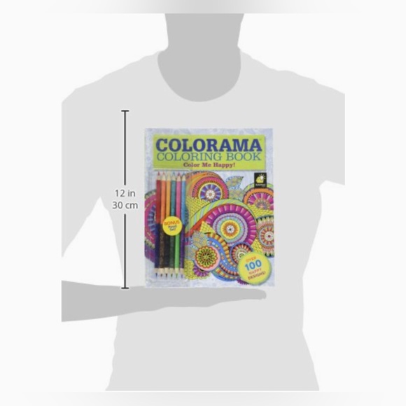 NEW Colorama-Coloring Book-Color Me Happy w/ Colored Pencils - Picture 4 of 5